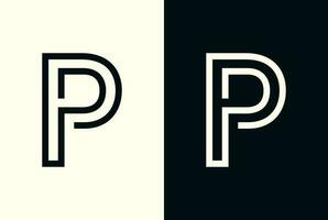 ligne art lettre p logo. abstrait initiale lettre p logo vecteur