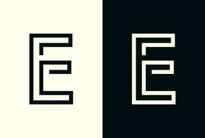 ligne art lettre e logo. abstrait initiale lettre e logo vecteur