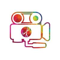 médias caméra et les ciseaux icône vidéo caméra vecteur film caméra illustration.