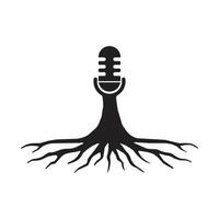 Wifi Podcast microphone icône avec arbre vecteur conception.