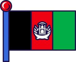 contour drapeau afghanistan mât drapeau bannière vecteur