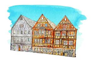 mal wimpfen Allemagne aquarelle main tiré illustration isolé sur blanc Contexte vecteur