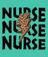 léopard infirmière T-shirt conception, léopard infirmière T-shirt conception, léopard peau tonnerre vecteur