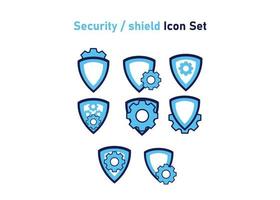 icône sertie de symbole de bouclier de sécurité. concept d'ajustement de sécurité. illustration vectorielle, concept d'icône de vecteur. vecteur