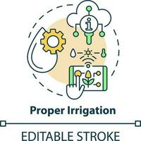 correct irrigation concept icône. automatique arrosage système. augmenté surgir rendement abstrait idée mince ligne illustration. isolé contour dessin. modifiable accident vasculaire cérébral vecteur