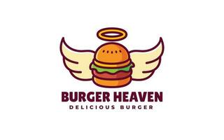 moderne Burger paradis dessin animé logo vecteur icône dans plat contour style