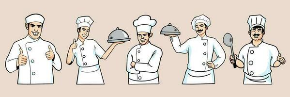 le chef pour cuisine ou restaurant concept vecteur image