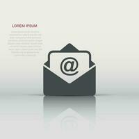 courrier enveloppe icône dans plat style. email message vecteur illustration sur blanc isolé Contexte. boites aux lettres email affaires concept.