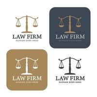 logo de droit, cabinet d'avocats, cabinet d'avocats, logotype de droit, modèle d'identité d'entreprise. vecteur