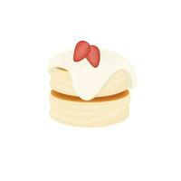 Japonais souffle crêpe vecteur illustration logo avec sucré sauce et Frais fruit