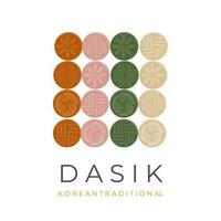 illustration logo traditionnel gâteau dasik pour fête vecteur