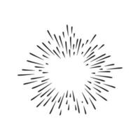 main tiré starburst griffonnage explosion vecteur illustration isolé sur blanc Contexte.