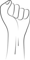 Facile main tiré ligne illustration de une main poing symbole vecteur