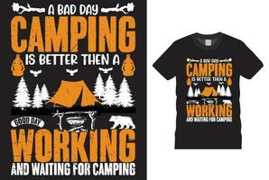 camping T-shirt conception vecteur