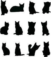 vecteur de silhouette de chat