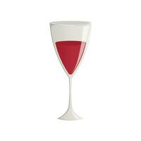 clair verre de rouge du vin. exquis alcoolique boisson dans verre flûte. vecteur illustration isolé sur blanc Contexte.