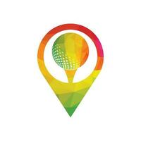 logo de golf avec des éléments de conception de balle. peut être utilisé pour les entreprises d'équipement de golf. vecteur