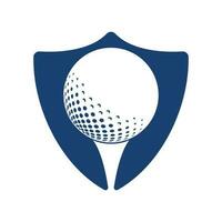 logo de golf avec des éléments de conception de balle. peut être utilisé pour les entreprises d'équipement de golf. vecteur