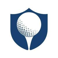 logo de golf avec des éléments de conception de balle. peut être utilisé pour les entreprises d'équipement de golf. vecteur