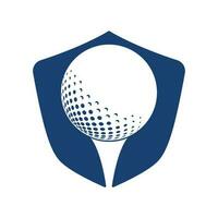 logo de golf avec des éléments de conception de balle. peut être utilisé pour les entreprises d'équipement de golf. vecteur