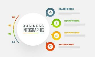 quatre différent pas infographie disposition pour affaires ou entreprise secteur. vecteur