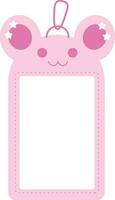 une mignonne souris rectangle carte photo titulaire illustration vecteur