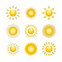 collection d'icônes de soleil vecteur