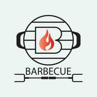 barbecue logo conception modèle illustration. vecteur