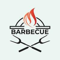 barbecue logo conception modèle illustration. vecteur