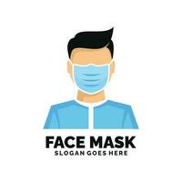 visage masque logo conception vecteur illustration