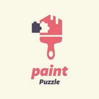 La peinture puzzle logo vecteur