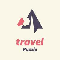 Voyage puzzle logo vecteur