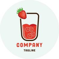 fraise jus logo le illustration vecteur