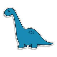 plat autocollant de une bleu dinosaure. vecteur illustration.