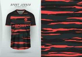 Contexte pour des sports Jersey, football Jersey, fonctionnement Jersey, courses Jersey, noir modèle avec rouge rayures. vecteur