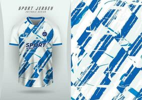 Contexte pour des sports Jersey, football Jersey, fonctionnement Jersey, courses Jersey, bleu blanc avec bleu modèle. vecteur