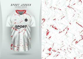 Contexte pour des sports Jersey, football Jersey, fonctionnement Jersey, courses Jersey, blanc et rouge modèle. vecteur