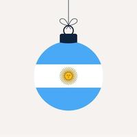 boule de Noël avec le drapeau de l'Argentine. illustration vectorielle de carte de voeux. joyeux noël, boule, à, drapeau, isolé, blanc, fond vecteur