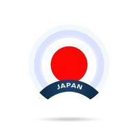icône de bouton de cercle de drapeau national du Japon. drapeau simple, couleurs officielles et proportion correctement. illustration vectorielle plane. vecteur