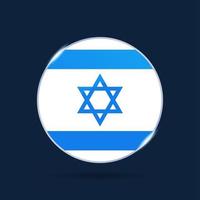 Icône de bouton cercle drapeau national israël. drapeau simple, couleurs officielles et proportion correctement. illustration vectorielle plane. vecteur