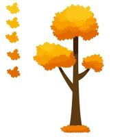 mignonne dessin animé l'automne tomber des arbres collection. vecteur. vecteur