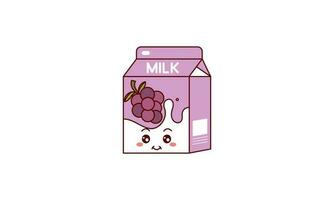 dessin animé lait. asiatique produit. kawaii anime conception. dessin animé style vecteur