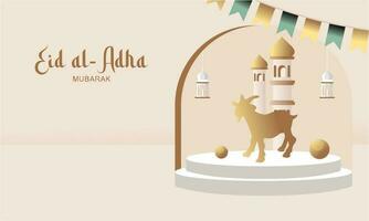 eid Al adha bannière conception vecteur illustration. islamique et arabe Contexte pour musulman communauté Festival