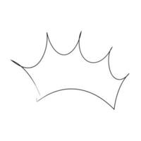 Royal couronne, reine ou Princesse diaden, tiare diriger, Roi dans griffonnage style, main tiré ligne isolé sur blanc Contexte vecteur