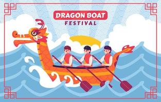 concept de festival de bateau dragon vecteur