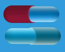 3d médicament pilules vecteur illustration, 3d vecteur icône. médical gélules. soins de santé et médicament concept