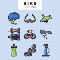 jeu d'icônes de vélo vecteur