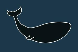 une baleine silhouette sur bleu Contexte. océan et mer la vie thème. vecteur illustration