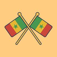 illustration de l & # 39; icône du drapeau du Sénégal vecteur