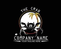 Fruit de mer Crabe logo silhouette conception vecteur